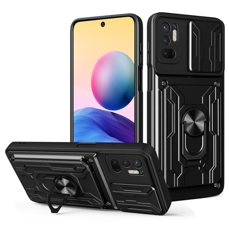

For Xiaomi Redmi Note 10 5G Sliding Camshield Card Phone Case(Black)