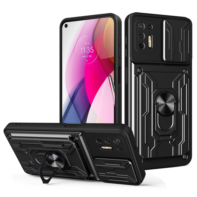 

For Motorola Moto G Stylus Sliding Camshield Card Phone Case(Black)