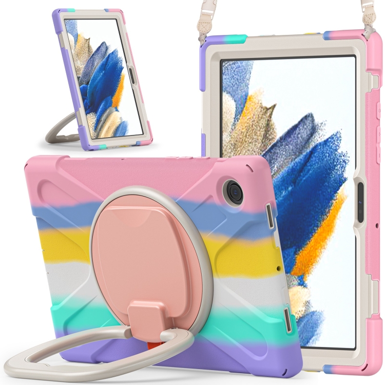 

For Samsung Galaxy Tab A8 10.5 2021 Silicone + PC Tablet Case(Colorful Pink)