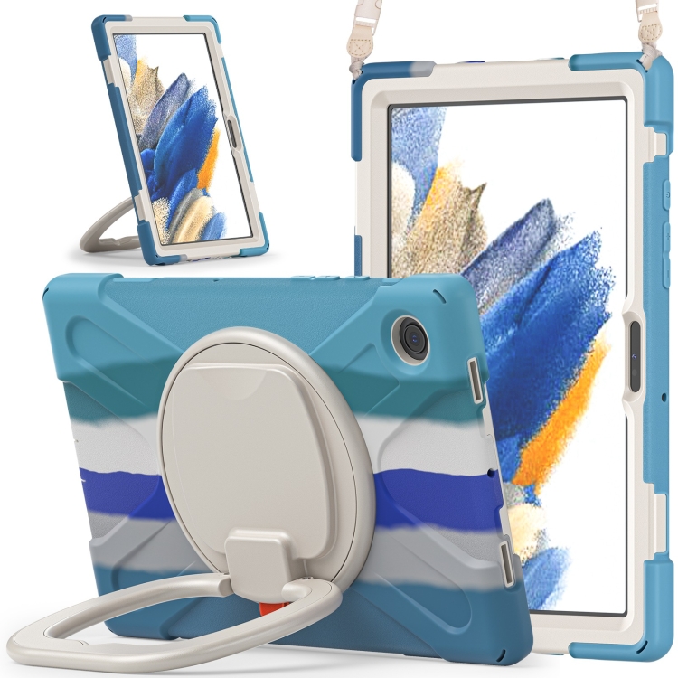

For Samsung Galaxy Tab A8 10.5 2021 Silicone + PC Tablet Case(Colorful Blue)