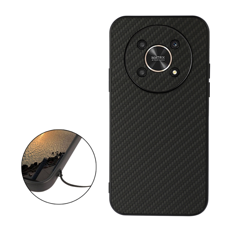 

For Honor X30 Accurate Hole Carbon Fiber Texture Shockproof Phone Case(Black)