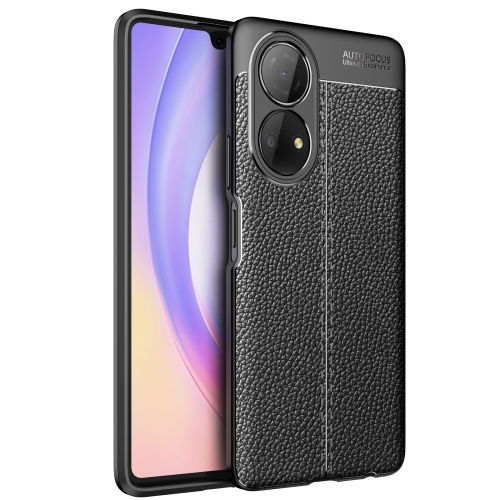 

For Honor Play 30 Plus Litchi Texture TPU Shockproof Phone Case(Black)