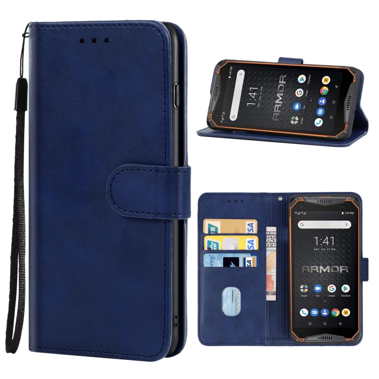 

Leather Phone Case For Ulefone Armor 3WT(Blue)