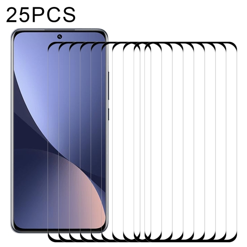 

25 PCS 9H HD 3D Curved Edge Tempered Glass Film For Xiaomi Mi 12X / 12(Black)