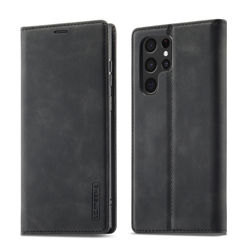 

For Samsung Galaxy S22 LC.IMEEKE Soft PU + TPU Magnetic Skin-friendly Feeling Leather Phone Case(Black)