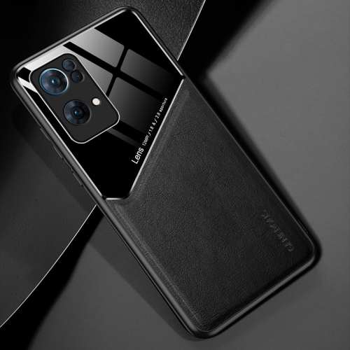 

For OPPO Reno7 Pro All-inclusive Leather + Organic Glass Phone Case(Black)