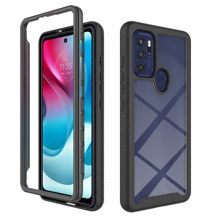 

For Motorola Moto G60S Starry Sky Solid Color Series PC + TPU Phone Case(Black)
