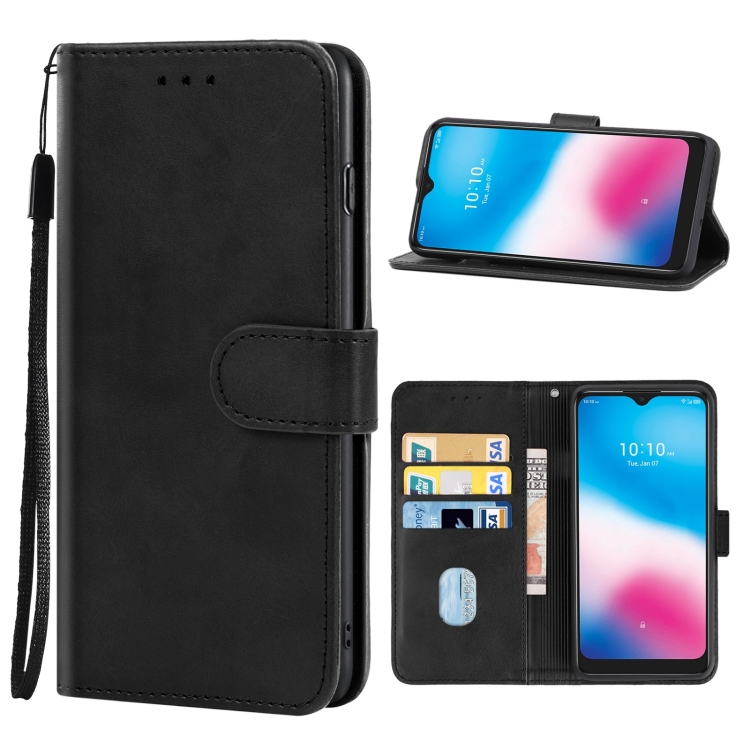 

Leather Phone Case For Alcatel 3L 2020(Black)