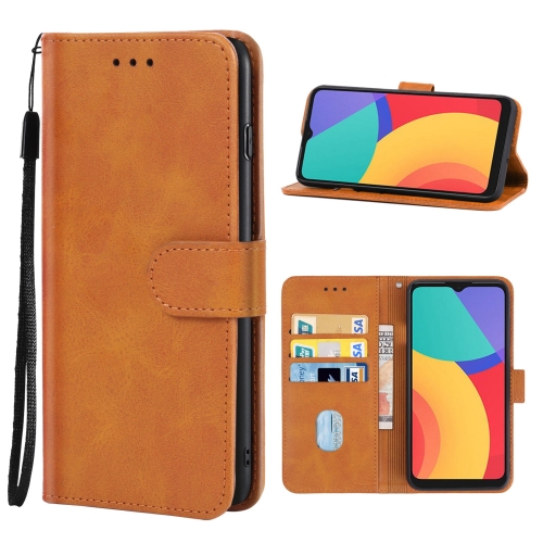 Leather Phone Case For Alcatel 3L 2021 / 1S 2021 / Vodafone Smart V12(Brown)