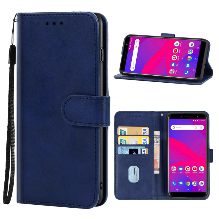 

Leather Phone Case For BLU C6 2019(Blue)