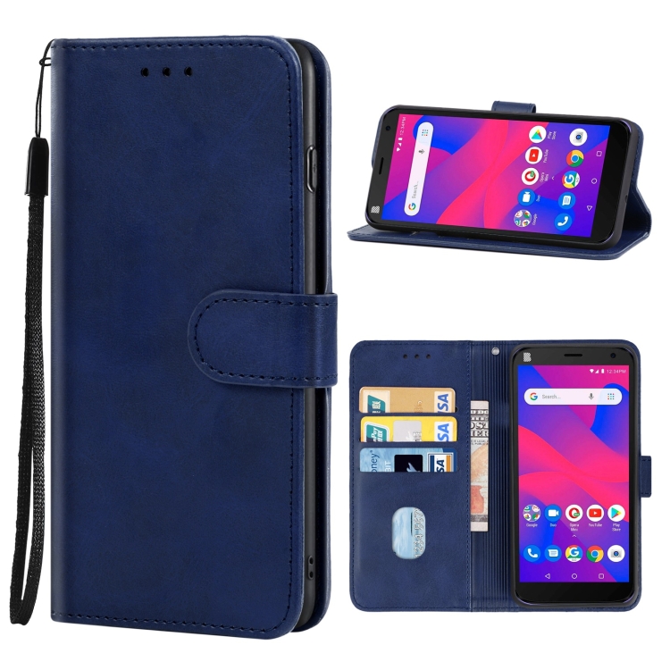 

Leather Phone Case For BLU J4(Blue)
