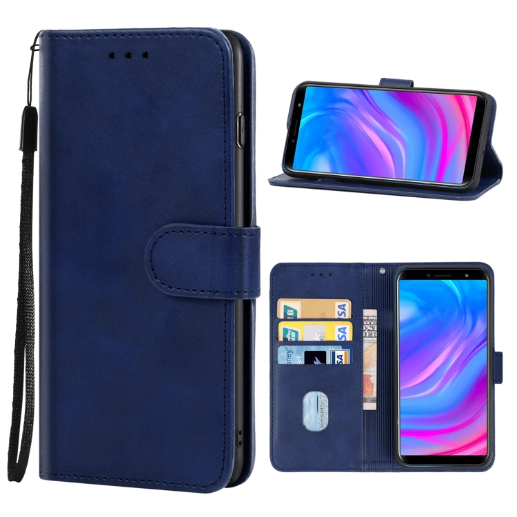 

Leather Phone Case For BLU J6(Blue)