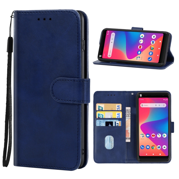 

Leather Phone Case For BLU J6 2020(Blue)