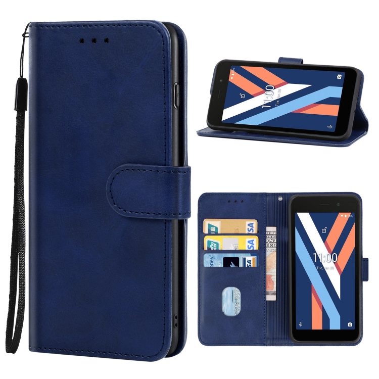 

Leather Phone Case For Wiko Y52(Blue)