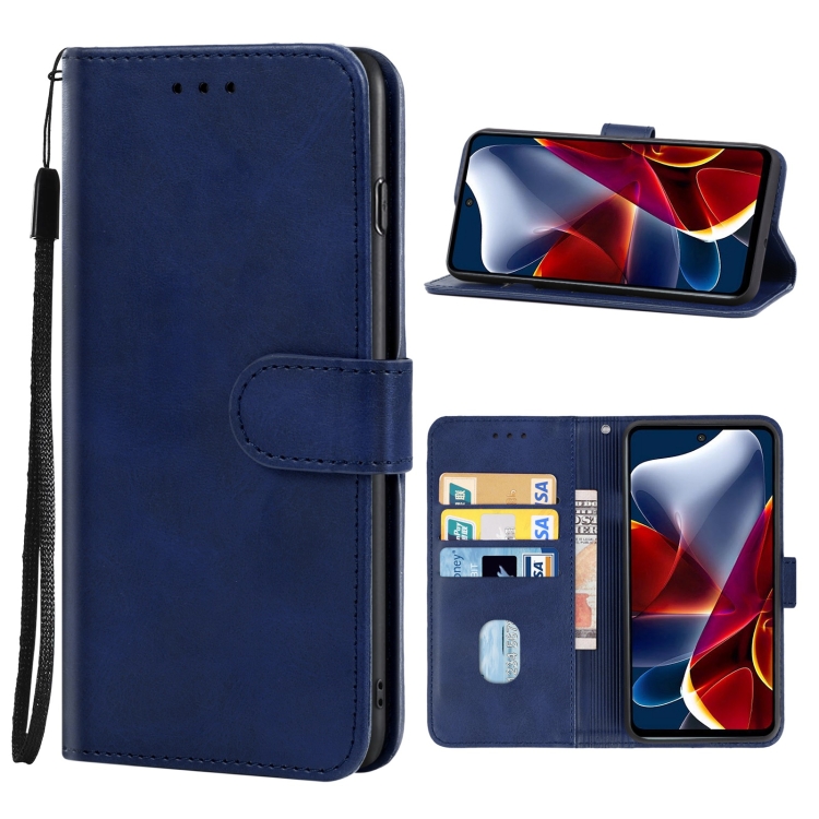 

Leather Phone Case For Motorola Edge S30(Blue)