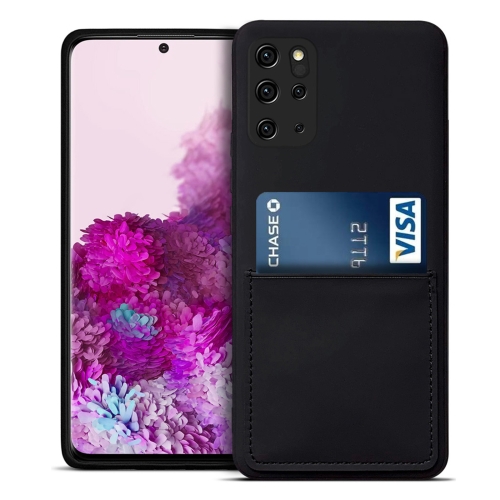

For Samsung Galaxy S20+ Liquid Silicone Skin Feel Shockproof Phone Case with Card Slot(Black)