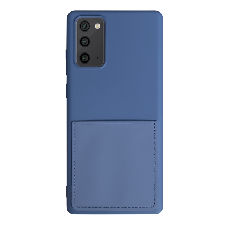 

For Samsung Galaxy Note20 Liquid Silicone Skin Feel Shockproof Phone Case with Card Slot(Blue)