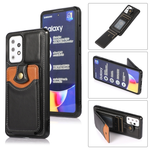 

For Samsung Galaxy A52 5G Soft Skin Leather Wallet Bag Phone Case(Black)