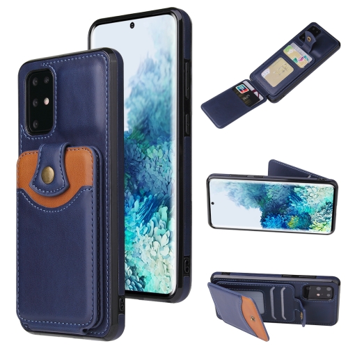 

For Samsung Galaxy S20+ Soft Skin Leather Wallet Bag Phone Case(Blue)