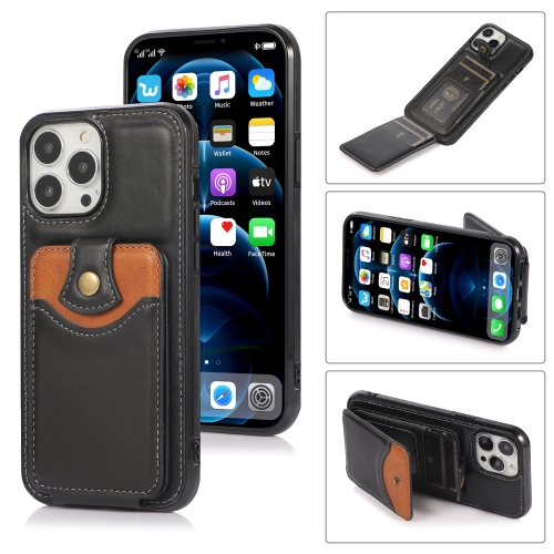 

Soft Skin Leather Wallet Bag Phone Case For iPhone 13(Black)