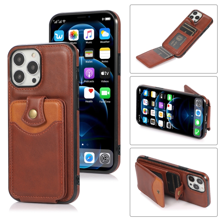 

Soft Skin Leather Wallet Bag Phone Case For iPhone 13 mini(Brown)