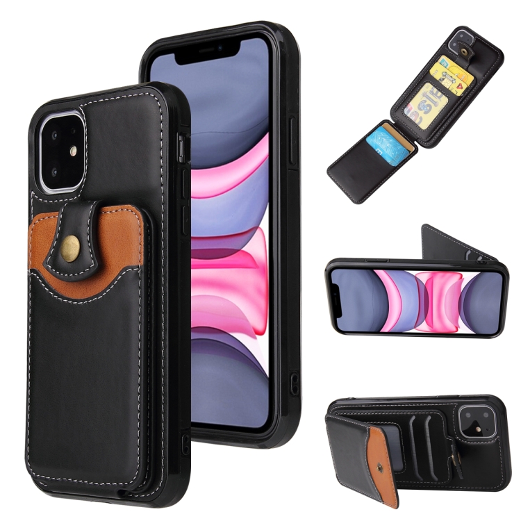 

Soft Skin Leather Wallet Bag Phone Case For iPhone 11 Pro(Black)