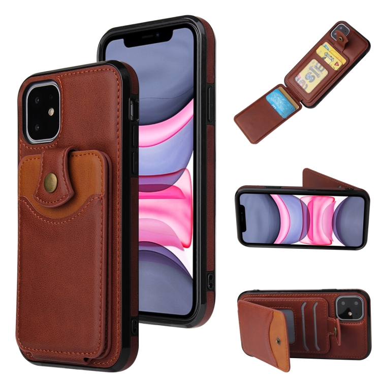 

Soft Skin Leather Wallet Bag Phone Case For iPhone 11 Pro(Brown)