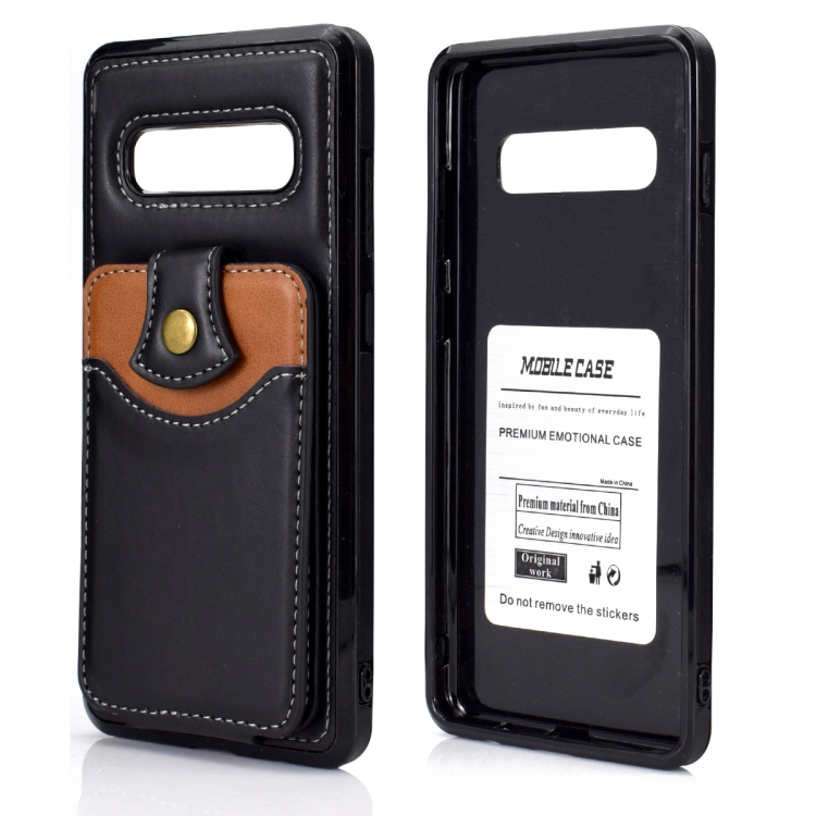 

For Samsung Galaxy S10+ Soft Skin Leather Wallet Bag Phone Case(Black)