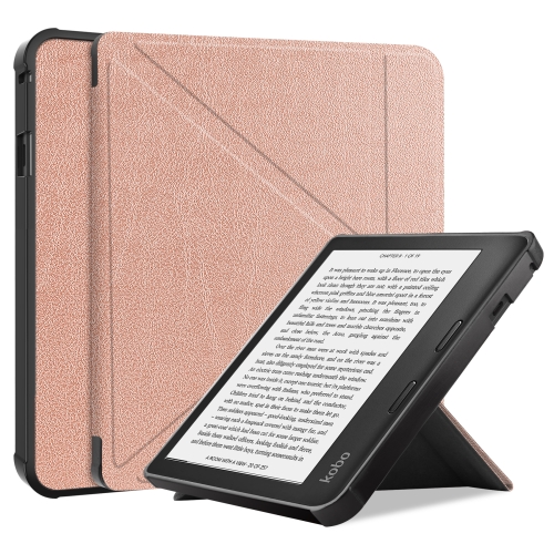 

For KOBO Sage 2021 TPU Multi-folding Leather Tablet Case(Rose Gold)