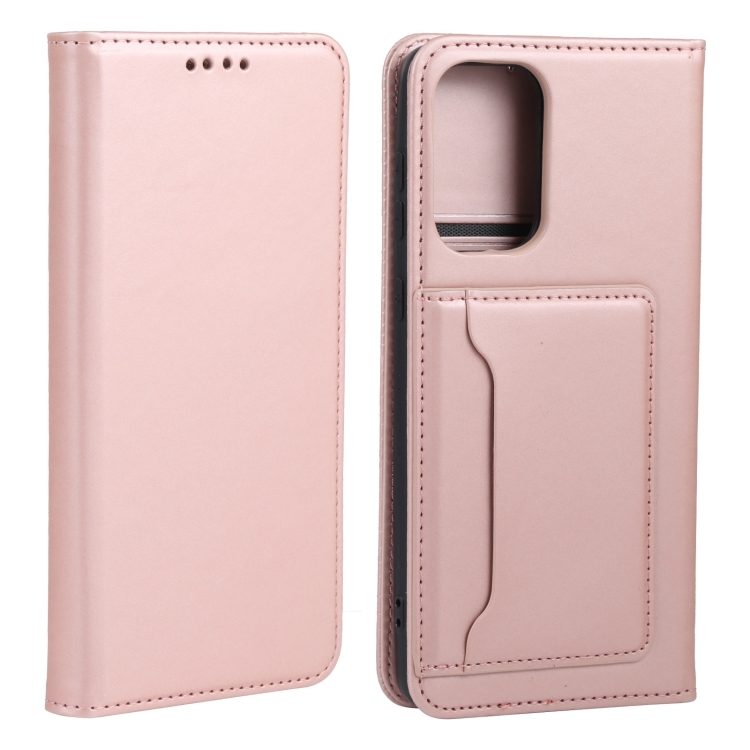 

For Samsung Galaxy A73 Strong Magnetism Liquid Feel Leather Phone Case(Rose Gold)