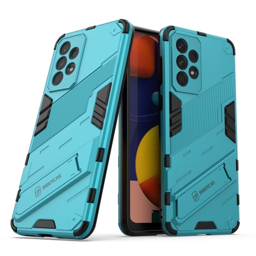 

For Samsung Galaxy A33 5G Punk Armor 2 in 1 PC + TPU Shockproof Phone Case with Invisible Holder(Blue)