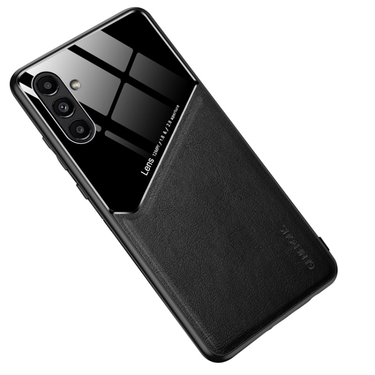 

For Samsung Galaxy A13 5G Leather Glass Magnet Phone Case(Black)