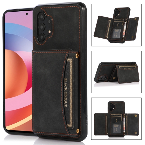 

For Samsung Galaxy A32 4G Three-fold Leather Phone Case with Card Slot & Wallet & Holder(Black)