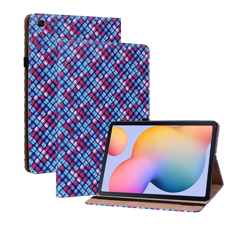 

For Samsung Galaxy Tab S6 Lite Color Weave Smart Leather Tablet Case(Blue)