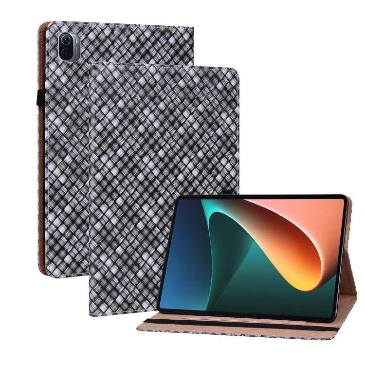 

For Xiaomi Pad 5 / 5 Pro Color Weave Smart Leather Tablet Case(Black)