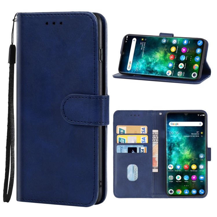 

Leather Phone Case For TCL 10 Pro(Blue)