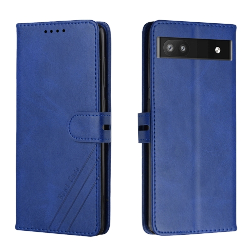 

For Google Pixel 6a Cow Texture Leather Phone Case(Blue)