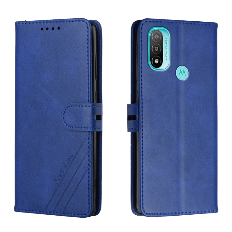 

For Motorola Moto E30 / E40 Cow Texture Leather Phone Case(Blue)
