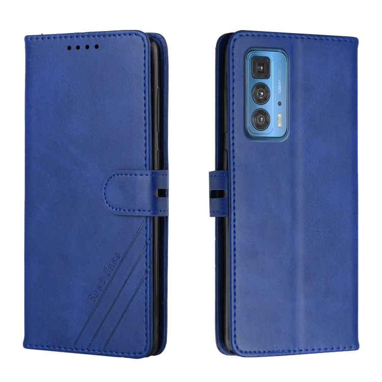 

For Motorola Edge 20 Pro Cow Texture Leather Phone Case(Blue)