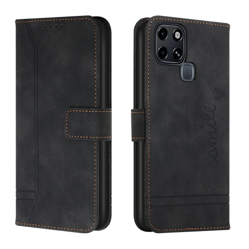 

For Infinix Smart 6 Retro Skin Feel TPU + PU Leather Phone Case(Black)
