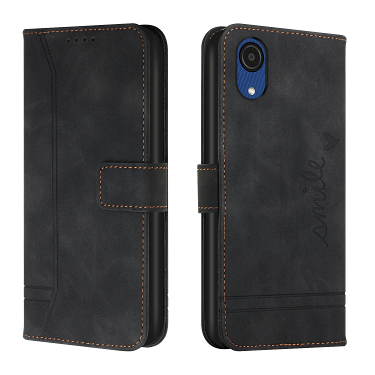 

For Samsung Galaxy A03 Core Retro Skin Feel TPU + PU Leather Phone Case(Black)