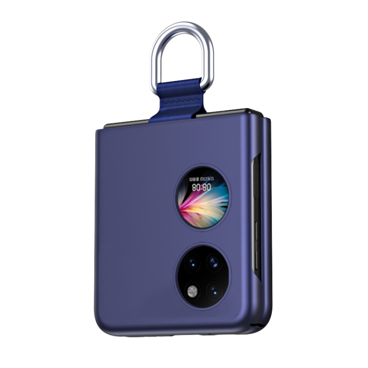 

For Huawei P50 Pocket Ribbon Lanyard Skin Feel Phone Case(Sapphire Blue)