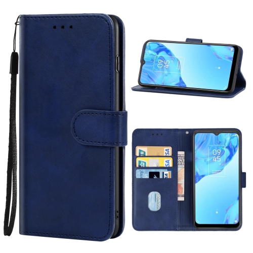 

Leather Phone Case For TCL 20B(Blue)