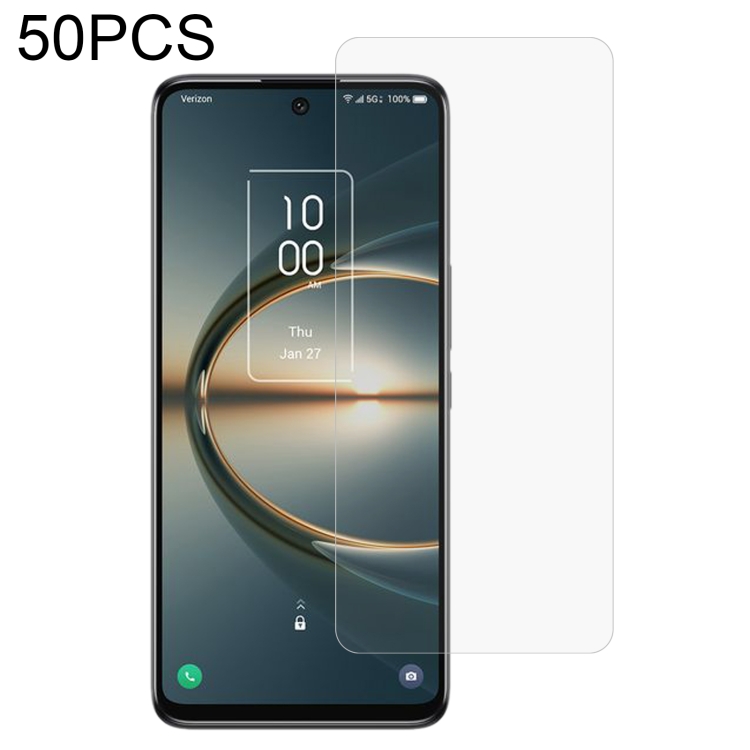 

50 PCS 0.26mm 9H 2.5D Tempered Glass Film For TCL 30 V 5G