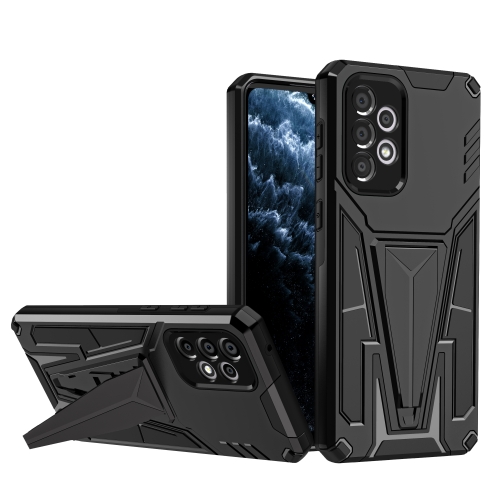 

For Samsung Galaxy A33 5G Super V Armor PC + TPU Phone Case with Holder(Black)