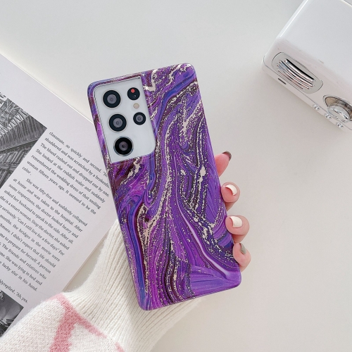 

For Samsung Galaxy S22+ TPU Soft Protective Phone Case(Purple Gold Pink)