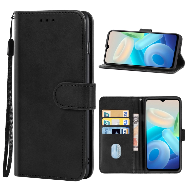 

Leather Phone Case For vivo Y74s(Black)
