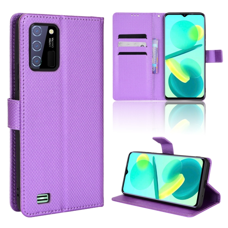 

For Oukitel C25 Diamond Texture Leather Phone Case(Purple)