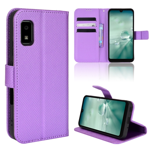 

For Sharp Aquos Wish Diamond Texture Leather Phone Case(Purple)