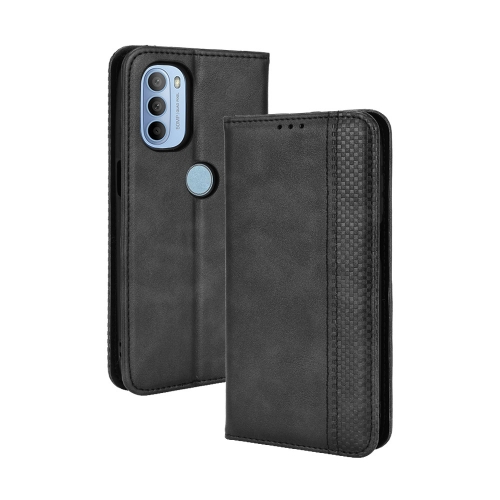 

For Motorola Moto G41 / G31 Magnetic Buckle Retro Crazy Horse Leather Phone Case(Black)